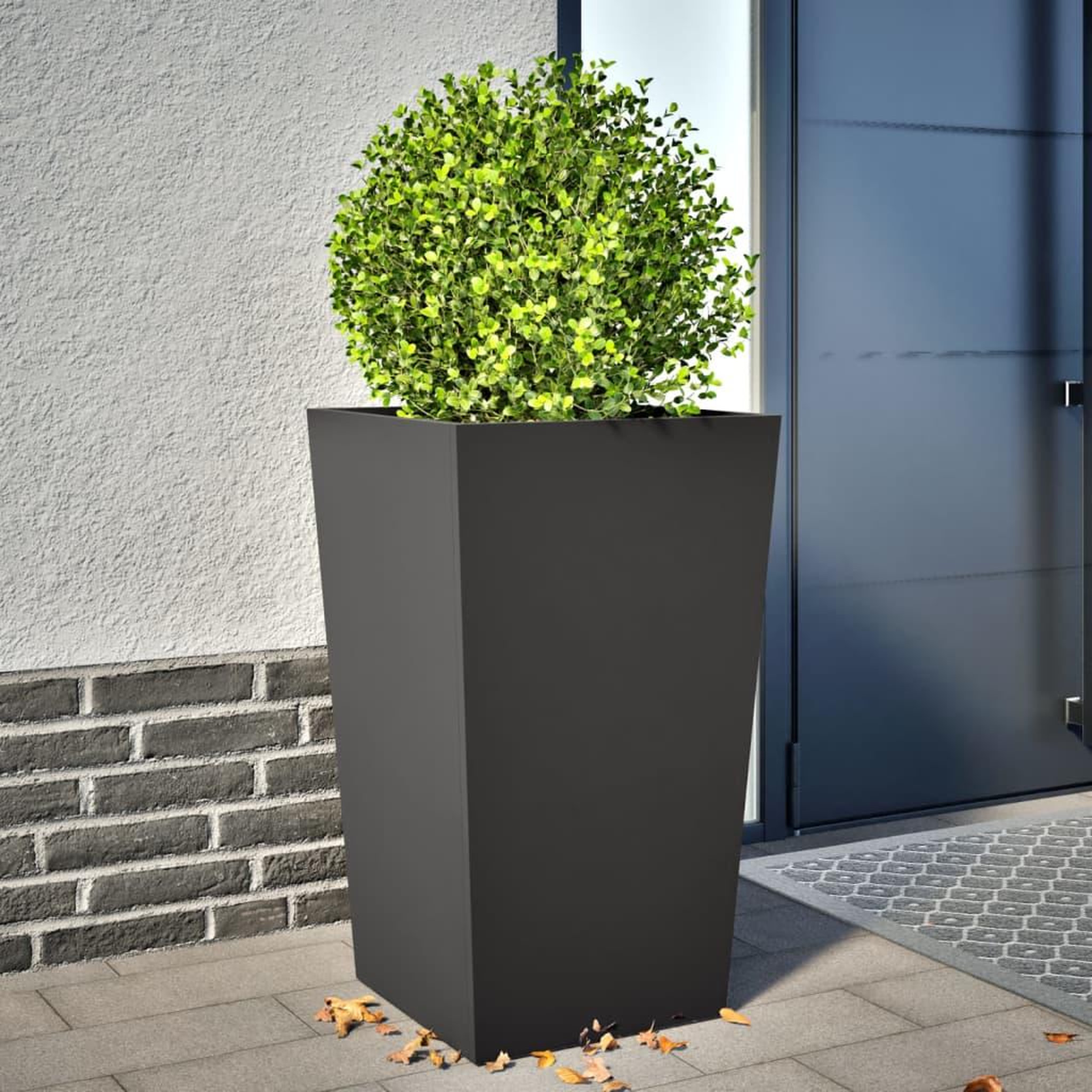 VIDAXL Jardiniere noir 45x45x75 cm acier