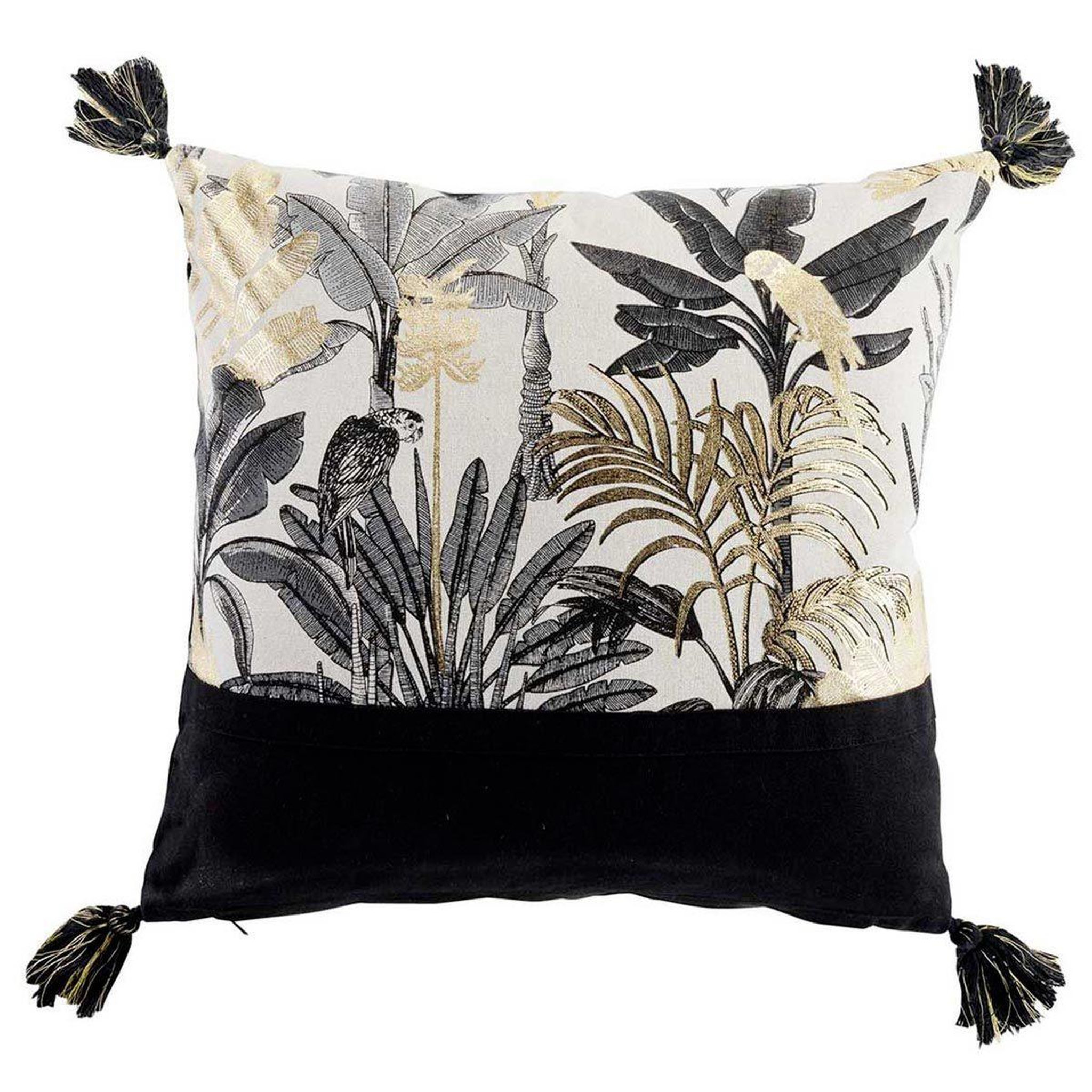 Douceur d'Intérieur Coussin déco imprimé  karaba  40x40cm noir