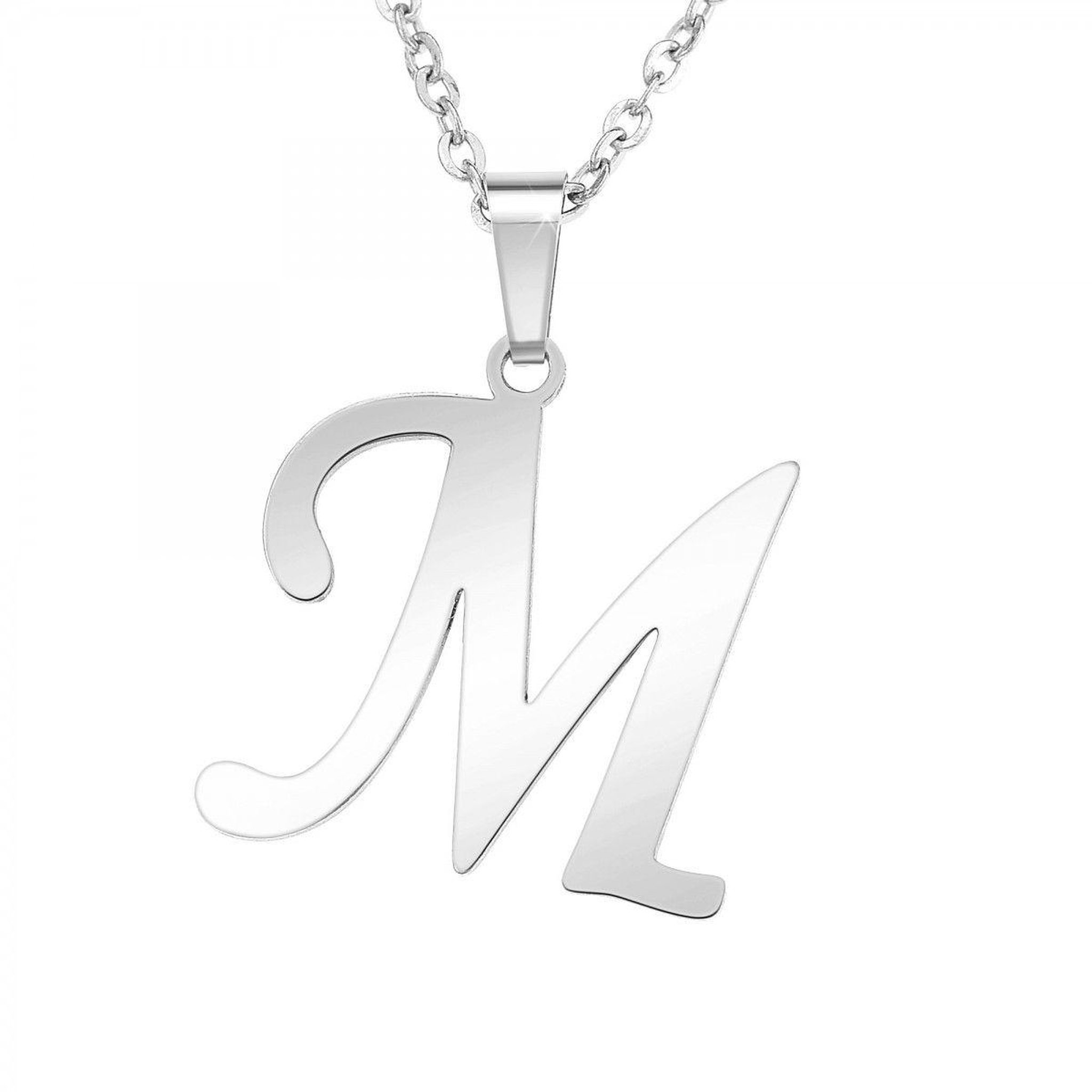 SC BOHEME Collier alphabet lettre M en acier inoxydable par SC Bohème