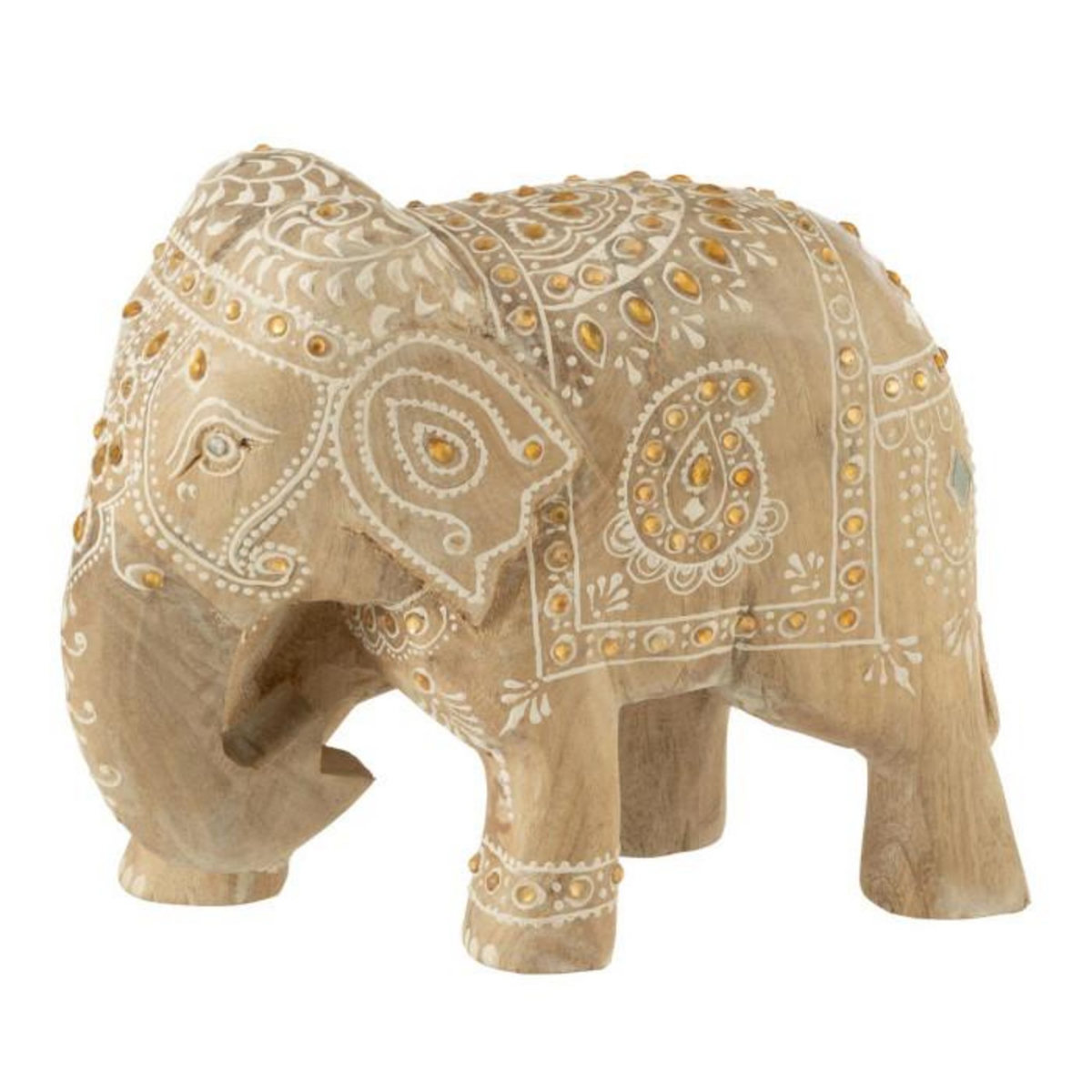 Paris Prix Éléphant en Bois  Perle du Sahara  20cm Naturel