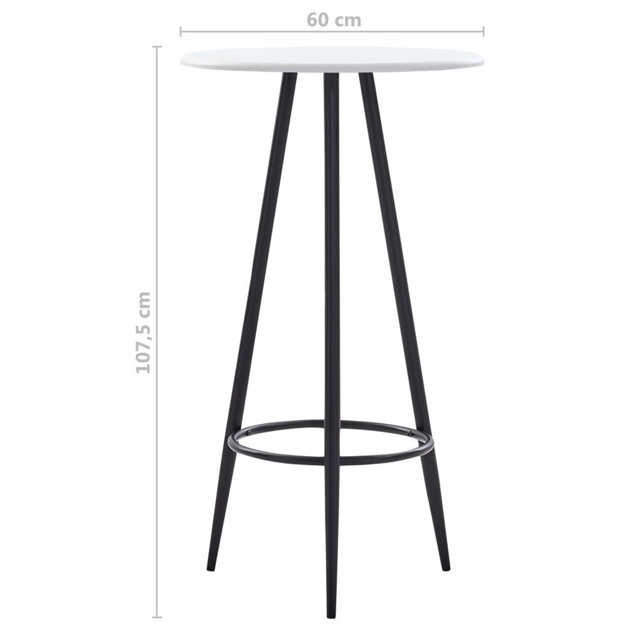 Voir la diapositive 4 : VIDAXL Table de bar Blanc 60 x 107,5 cm MDF
