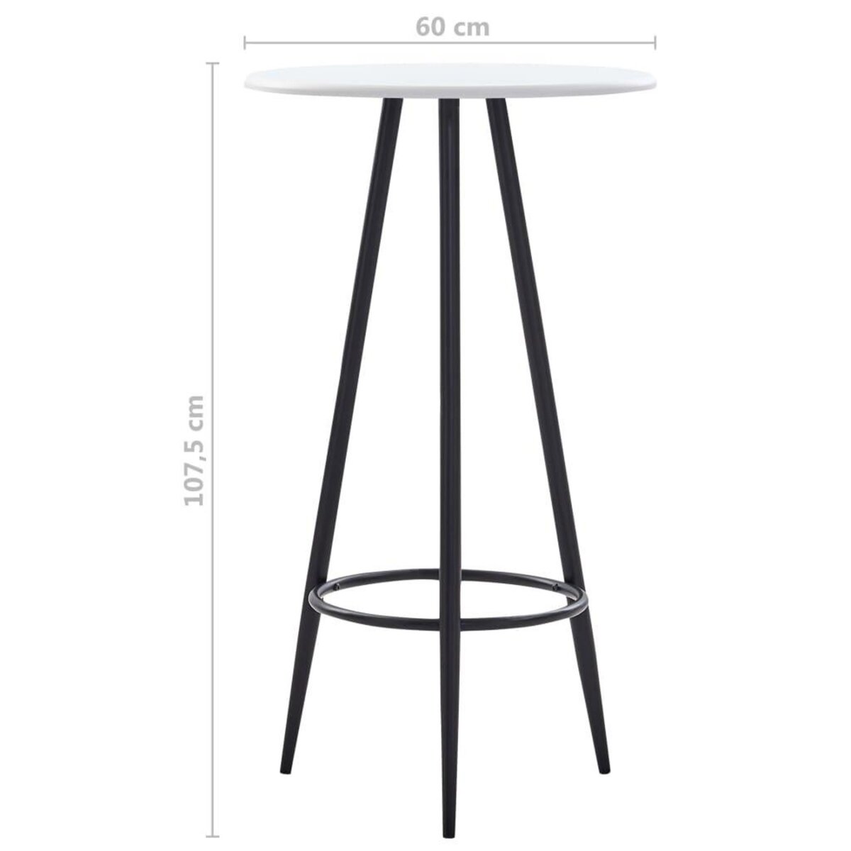 VIDAXL Table de bar Blanc 60 x 107,5 cm MDF