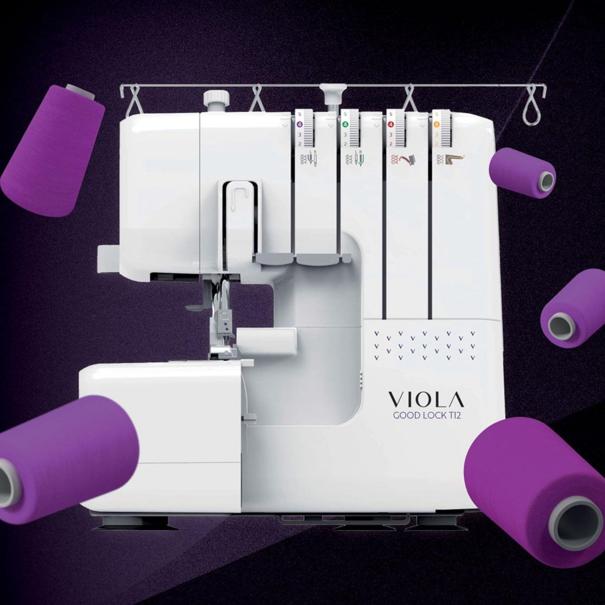 VIOLA VIOLA T12 Surjeteuse avec Différentiel, Enfilage Simplifié, Machine à Coudre