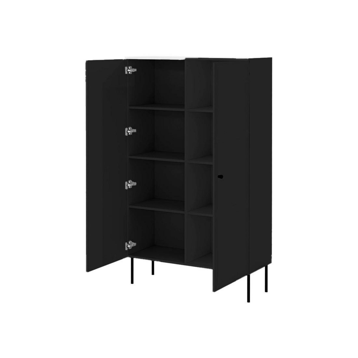 BEST MOBILIER Lavaggi - buffet haut - noir - 166 cm