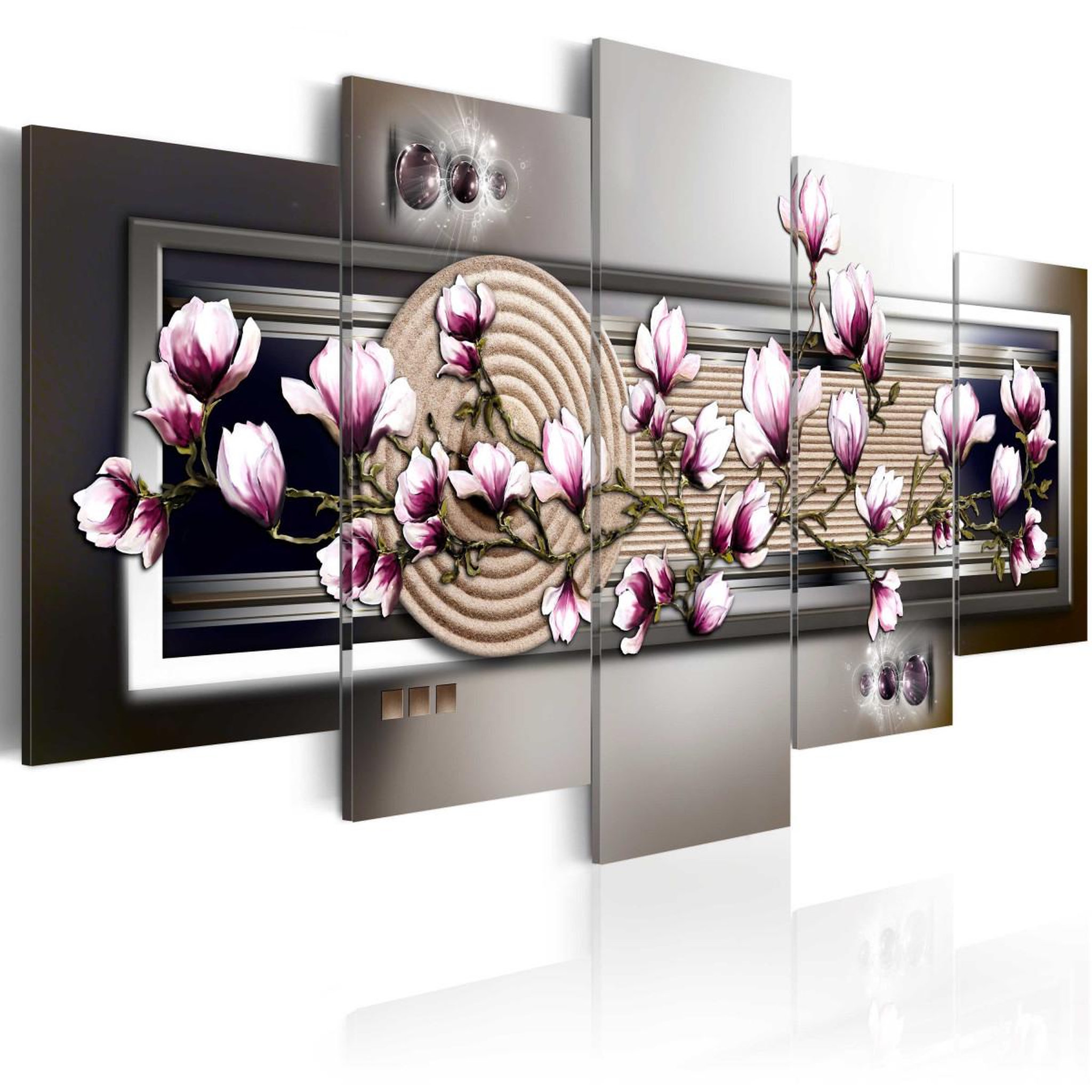 Paris Prix Tableau imprimé  magnolia & zen garden. Coloris disponibles : Multicolore