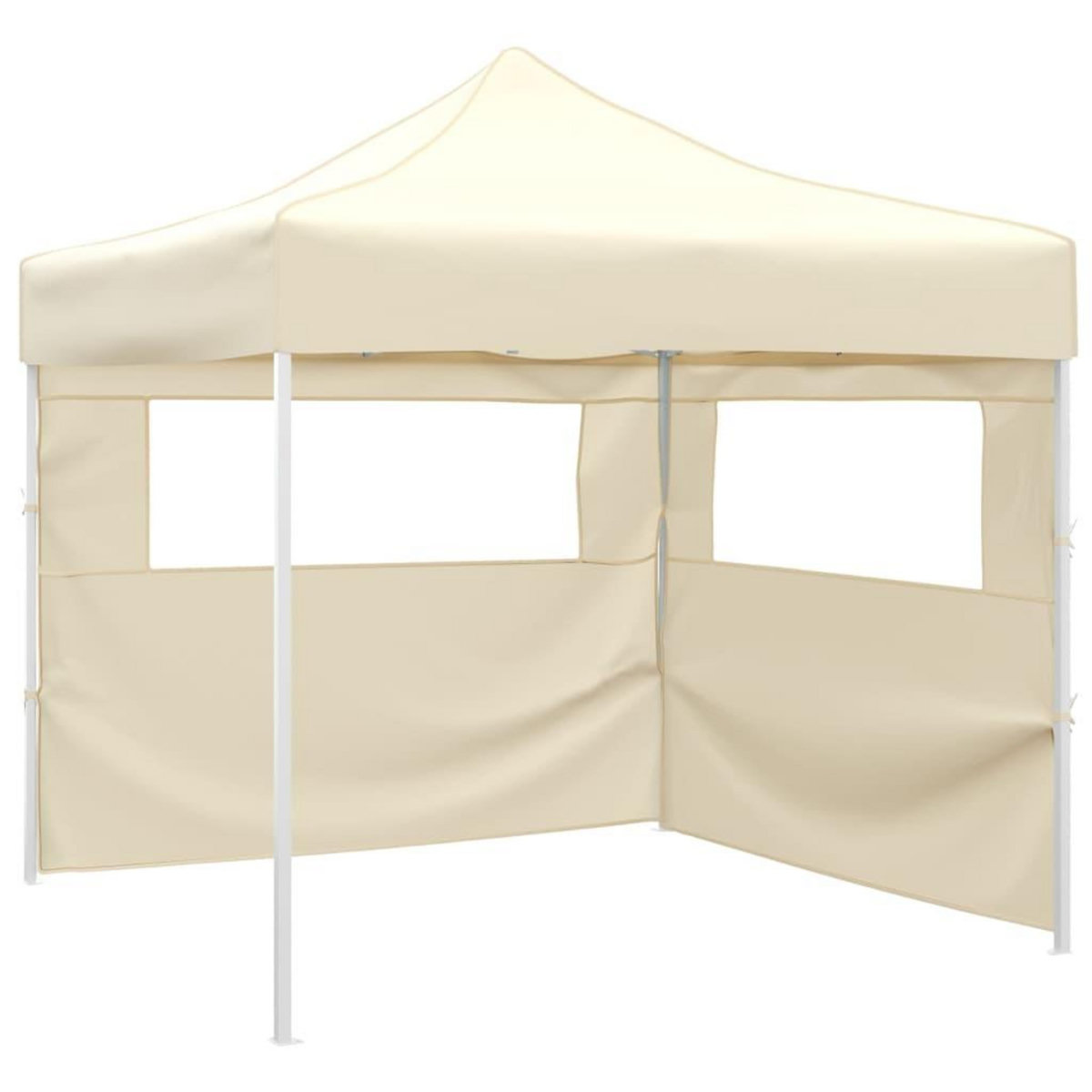 VIDAXL Tente pliable avec 2 parois 3 x 3 m Creme