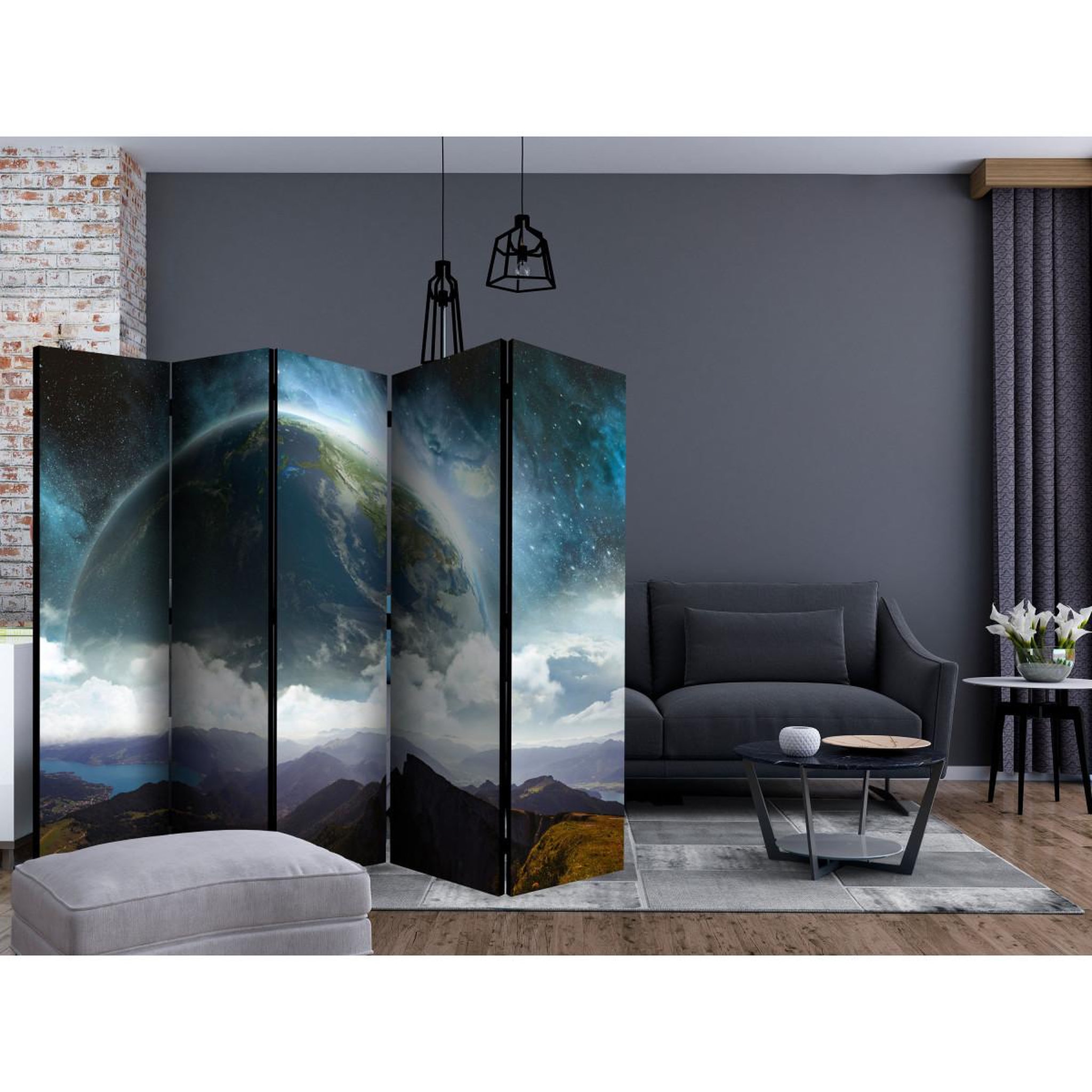 Voir la diapositive 2 : Paris Prix Paravent 5 volets  earth ii  172x225cm