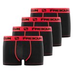 FREEGUN Lot de 4 Boxers garçon coton Rouge. Coloris disponibles : Noir