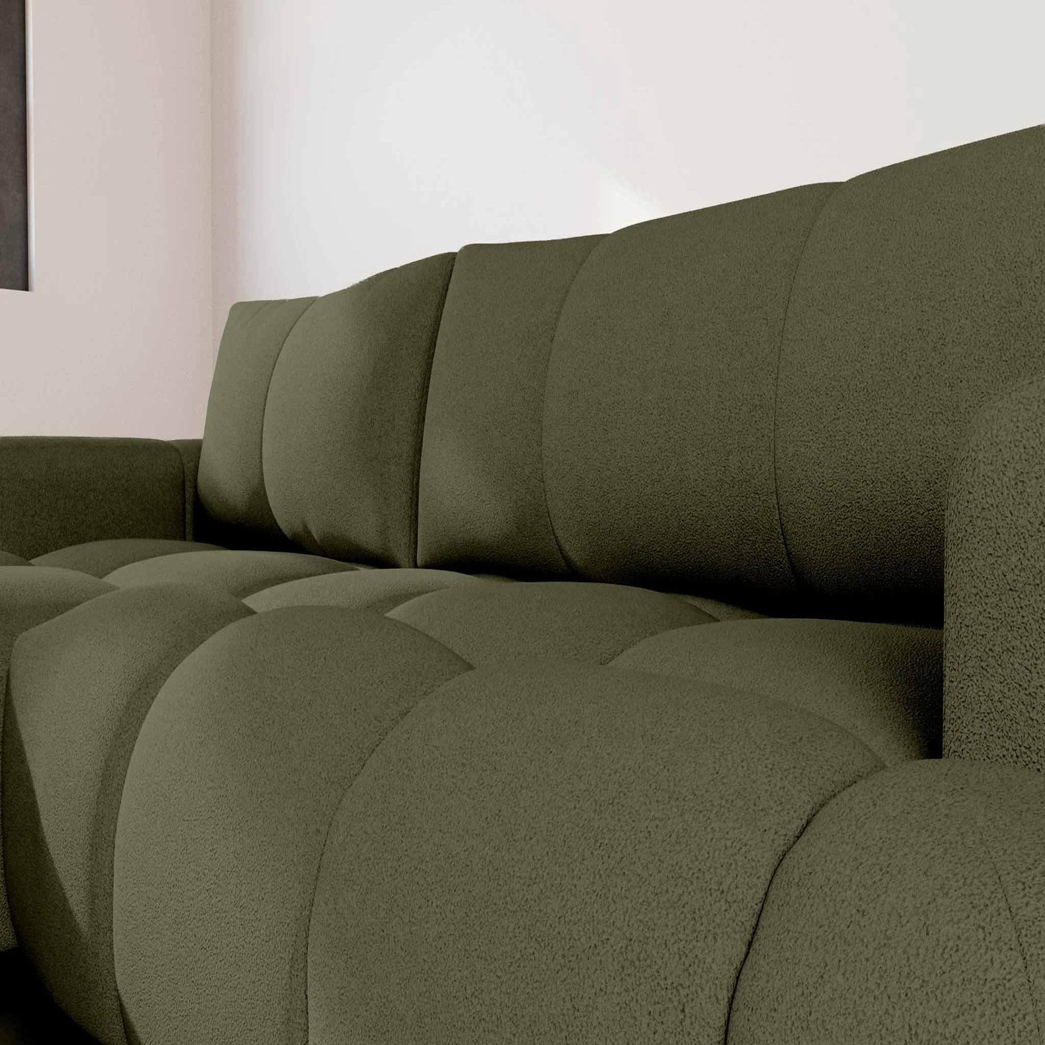 Voir la diapositive 6 : BEST MOBILIER Yulin - canapé d'angle gauche 4 places convertible avec coffre en tissu bouclette