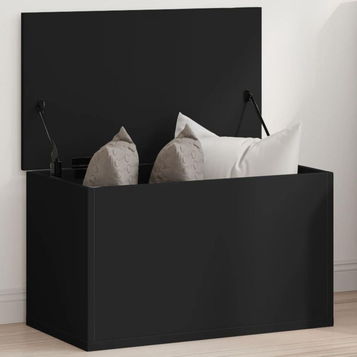 VIDAXL Boîte de rangement noir 60x35x35 cm bois d'ingenierie