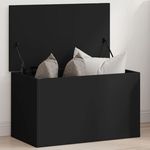 VIDAXL Boîte de rangement noir 60x35x35 cm bois d'ingenierie