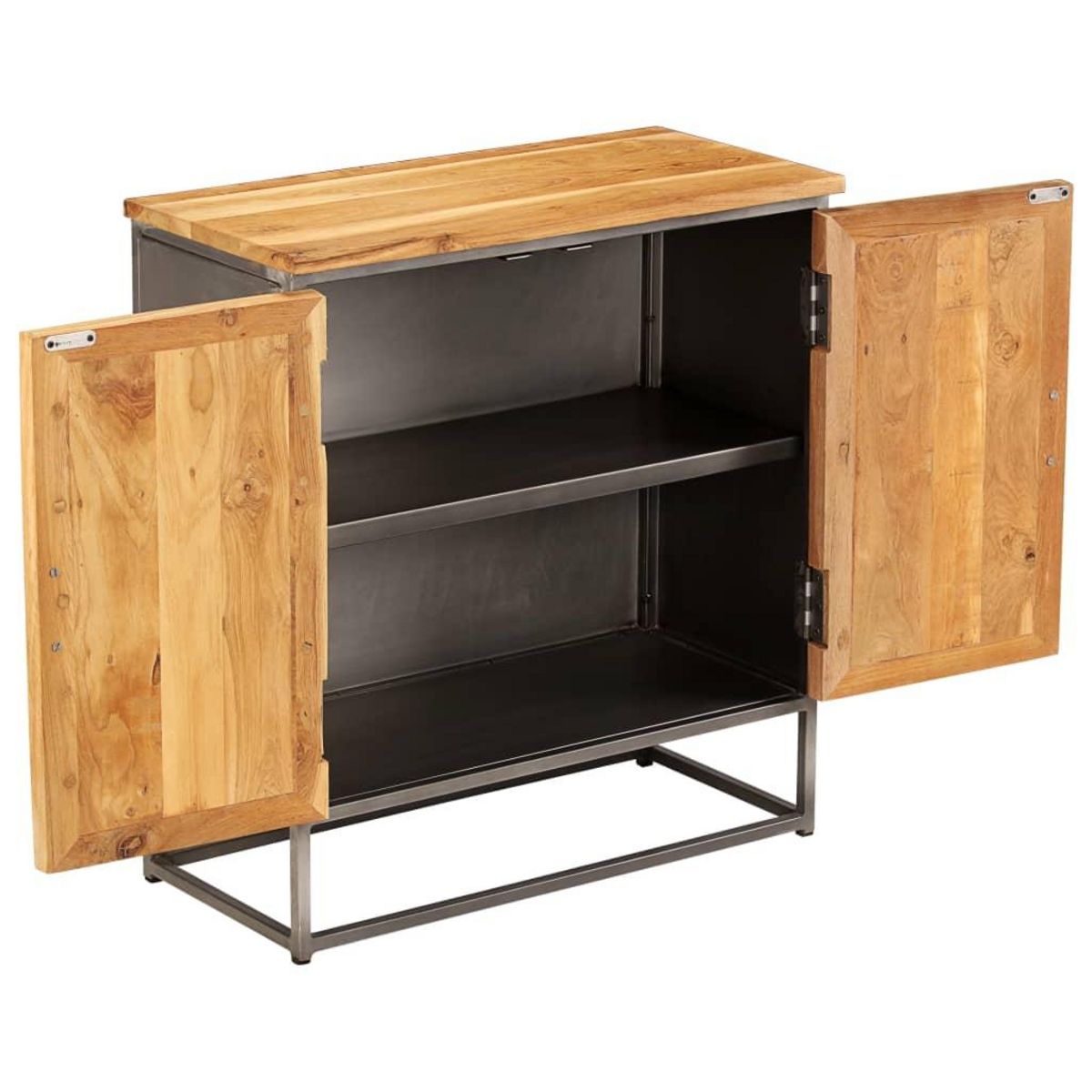 VIDAXL Buffet Teck recycle et acier 65x30x70 cm