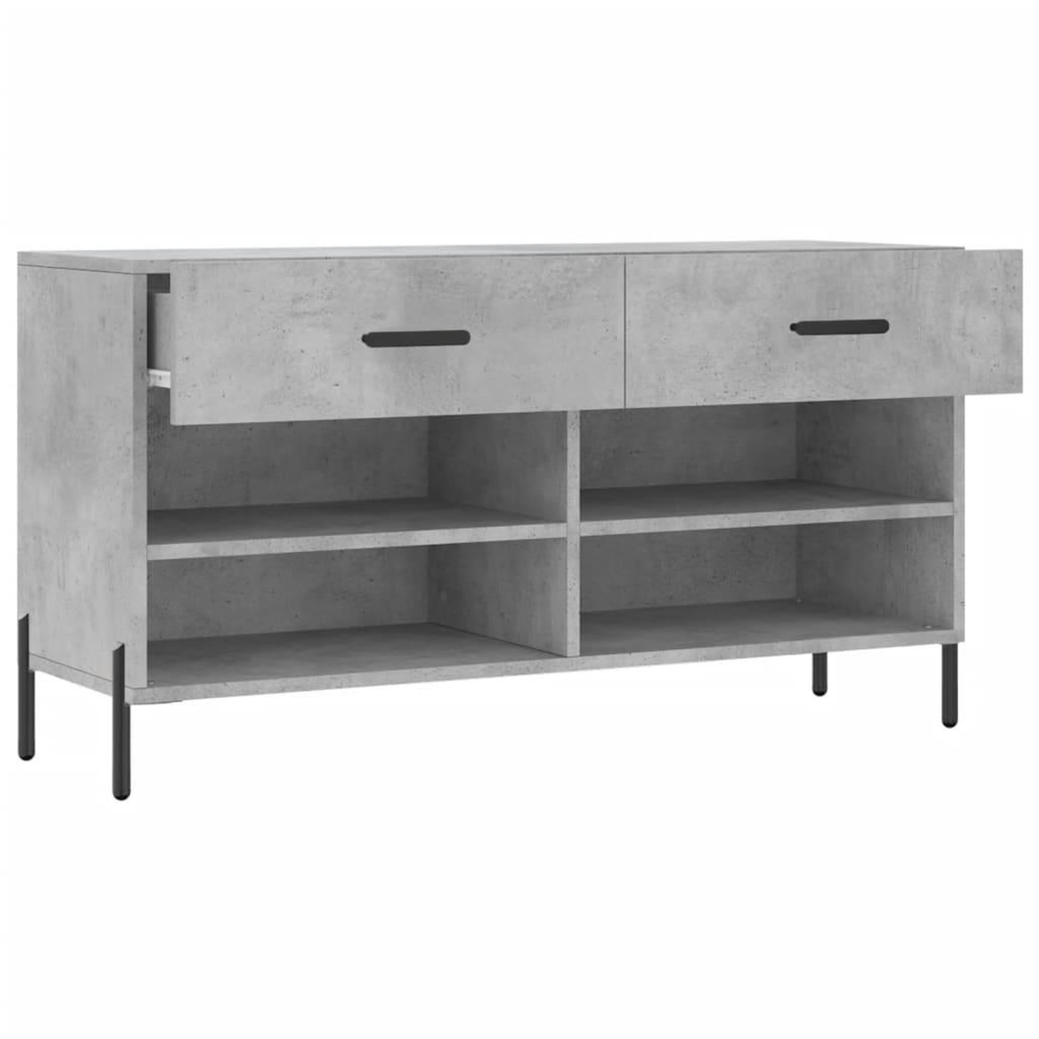 Voir la diapositive 5 : VIDAXL Banc a chaussures gris beton 102x35x55 cm bois d'ingenierie