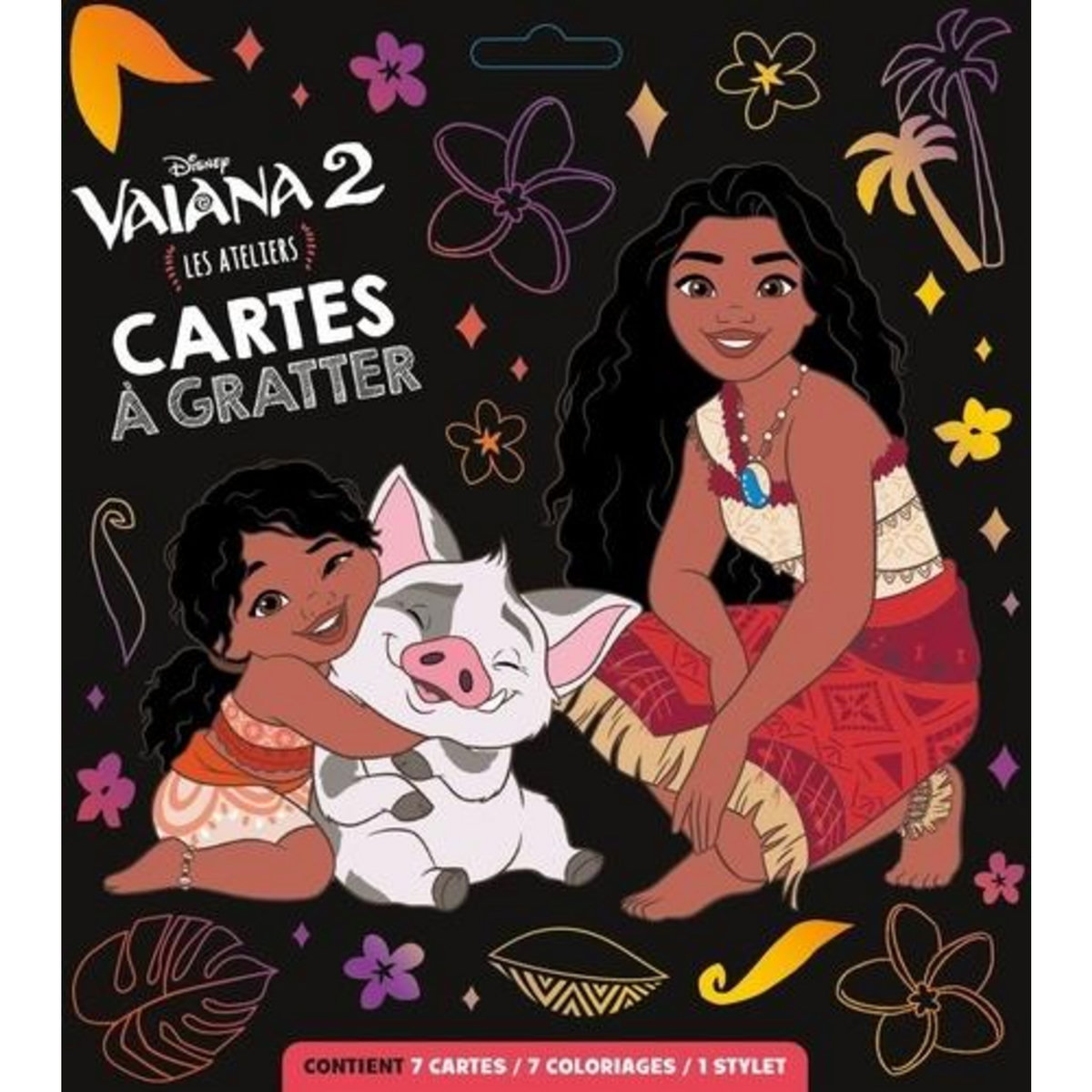 CARTES A GRATTER VAIANA 2. AVEC 7 CARTES, 7 COLORIAGES ET 1 STYLET, Disney