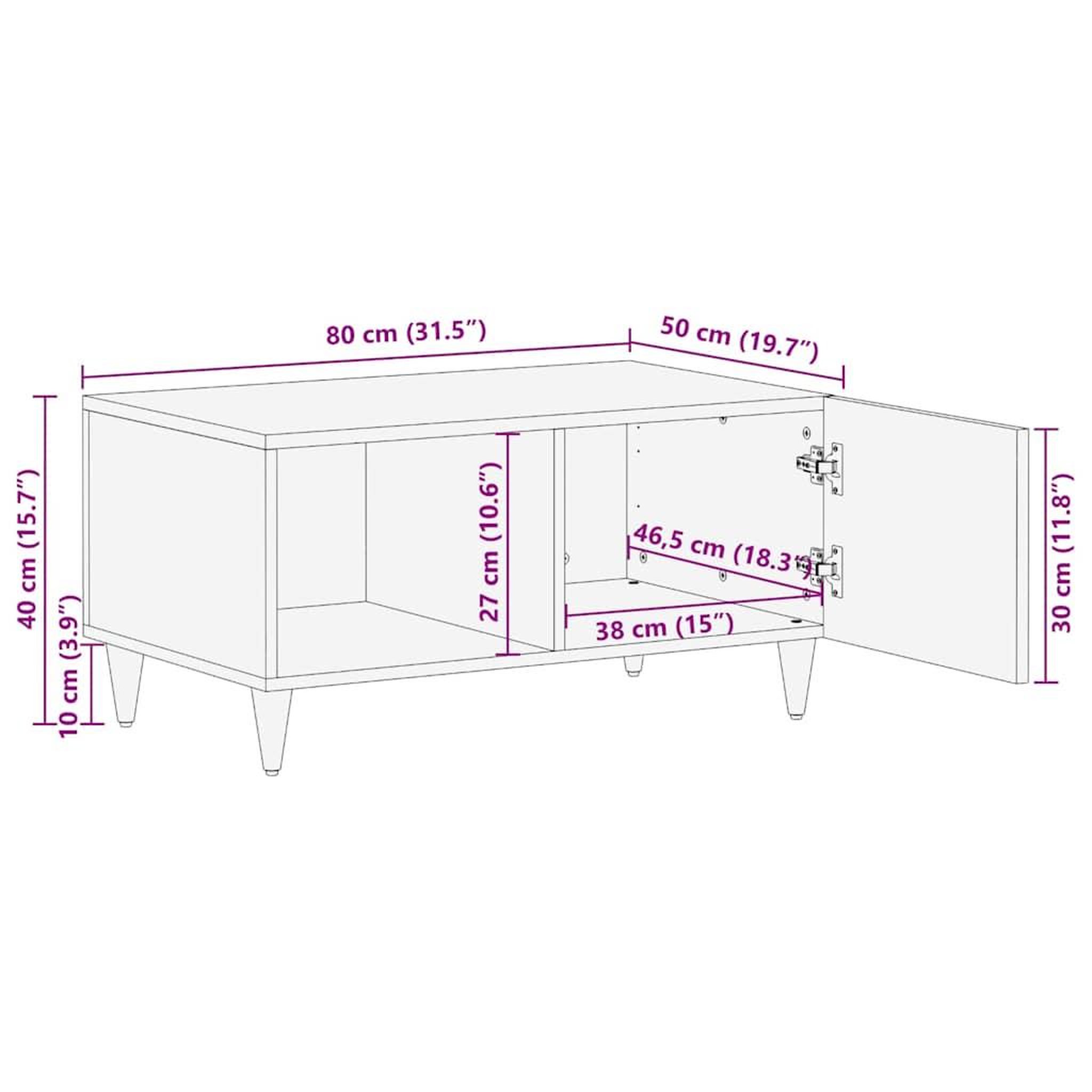 Voir la diapositive 6 : VIDAXL Table basse gris clair 80x50x40 cm bois de manguier massif