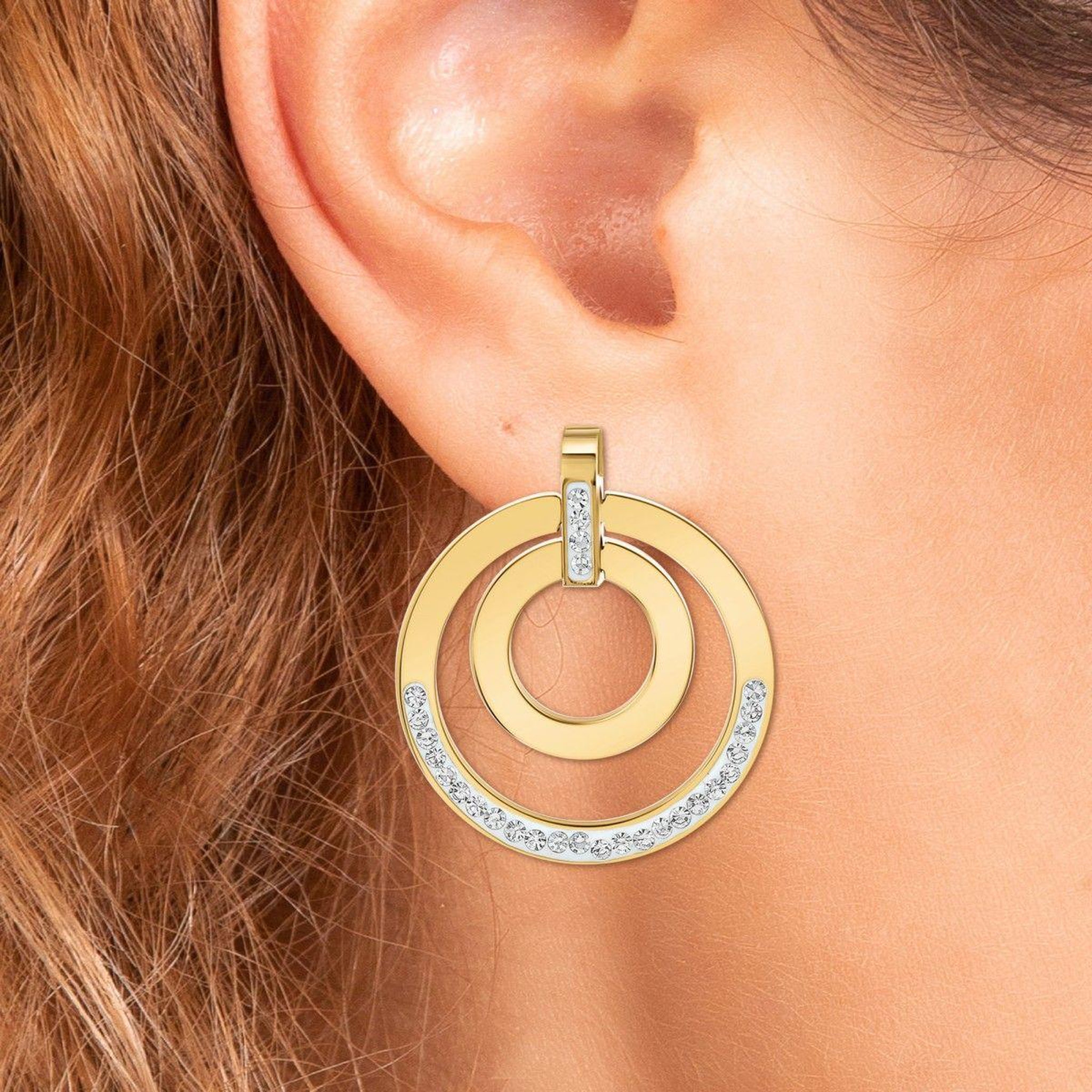 Voir la diapositive 2 : SC BOHEME Boucles d'oreilles SC Bohème ornées de Cristaux scintillants