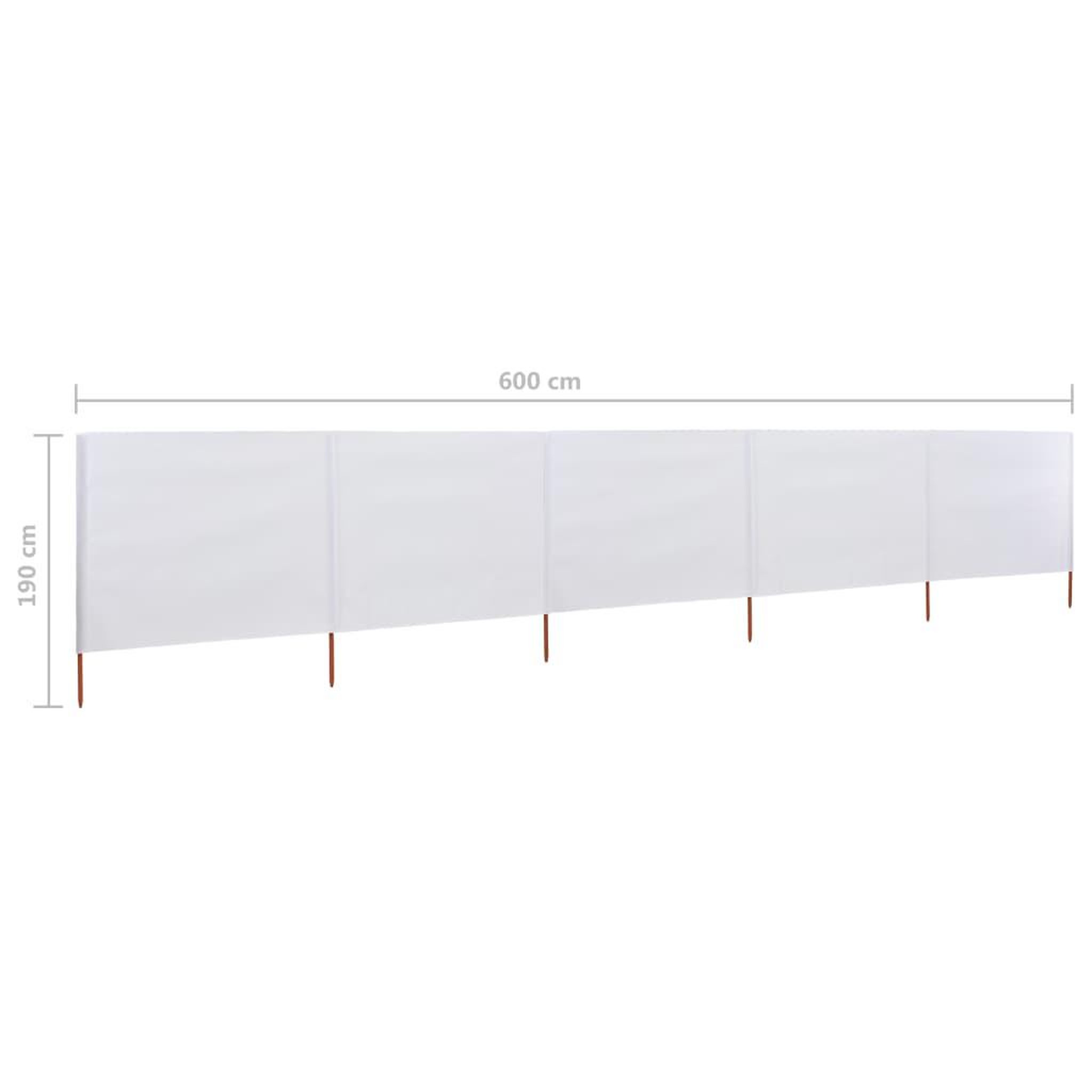 Voir la diapositive 6 : VIDAXL Paravent 5 panneaux Tissu 600 x 160 cm Blanc sable