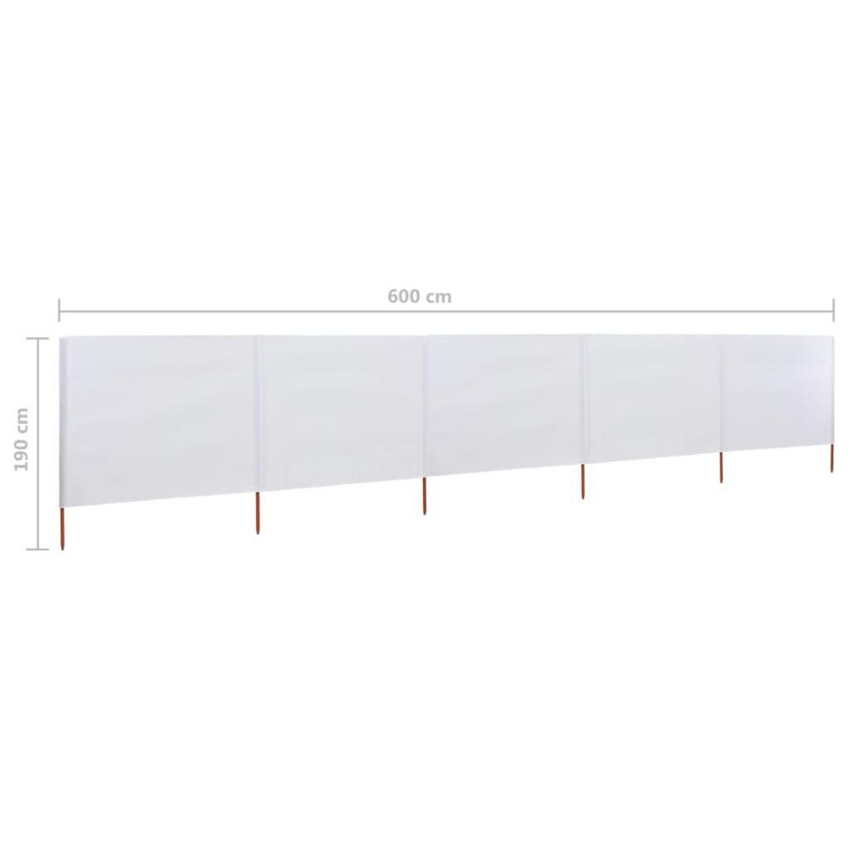 VIDAXL Paravent 5 panneaux Tissu 600 x 160 cm Blanc sable