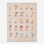 SWEEEK Tapis éducatif intérieur enfant beige imprimé abécédaire - Scoty. Coloris disponibles : Beige