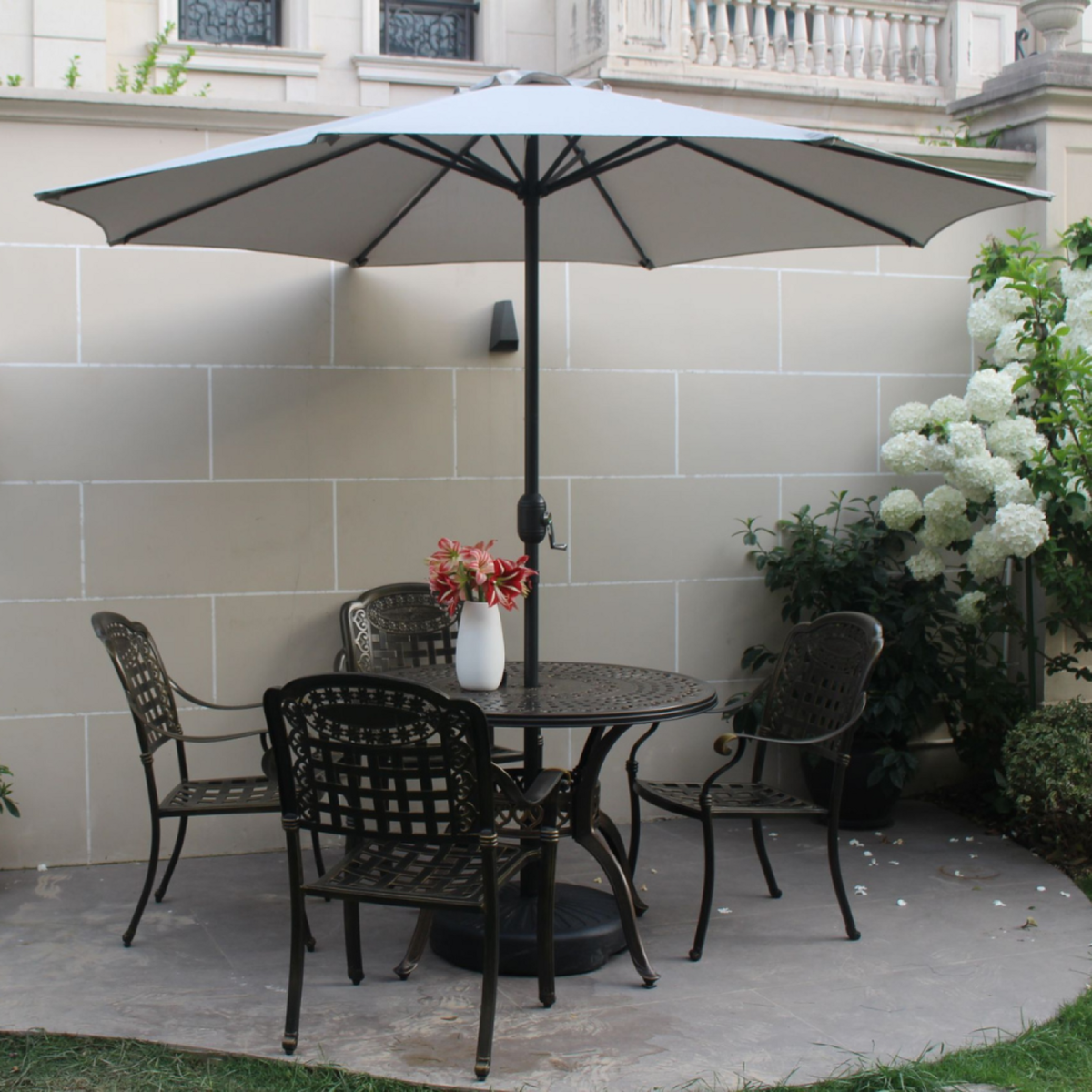 CONCEPT USINE Parasol droit rond diamètre 3 m écru PORTOFINO