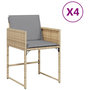 Voir la diapositive 2 : VIDAXL Chaises de jardin avec coussins lot de 4 melange beige