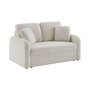 Voir la diapositive 1 : SWEEEK Canapé 2 places cosy rond. tissu bouclettes blanches. Milano. L 150 x P 85 x H 85cm