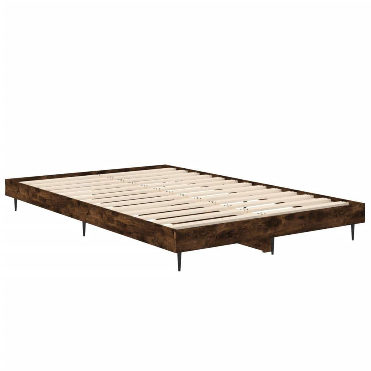 VIDAXL Cadre de lit sans matelas chene fume 120x190 cm bois ingenierie