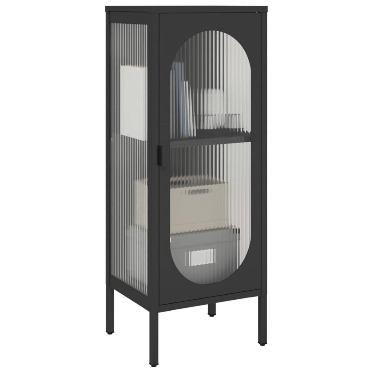 VIDAXL Buffet noir 40x35x105 cm verre et acier