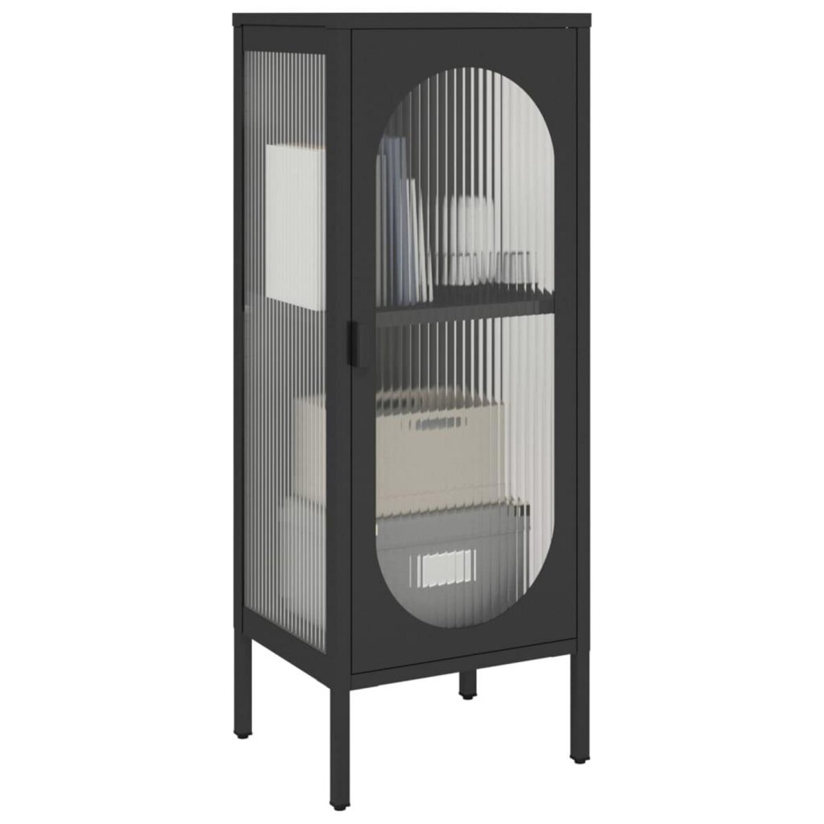 VIDAXL Buffet noir 40x35x105 cm verre et acier