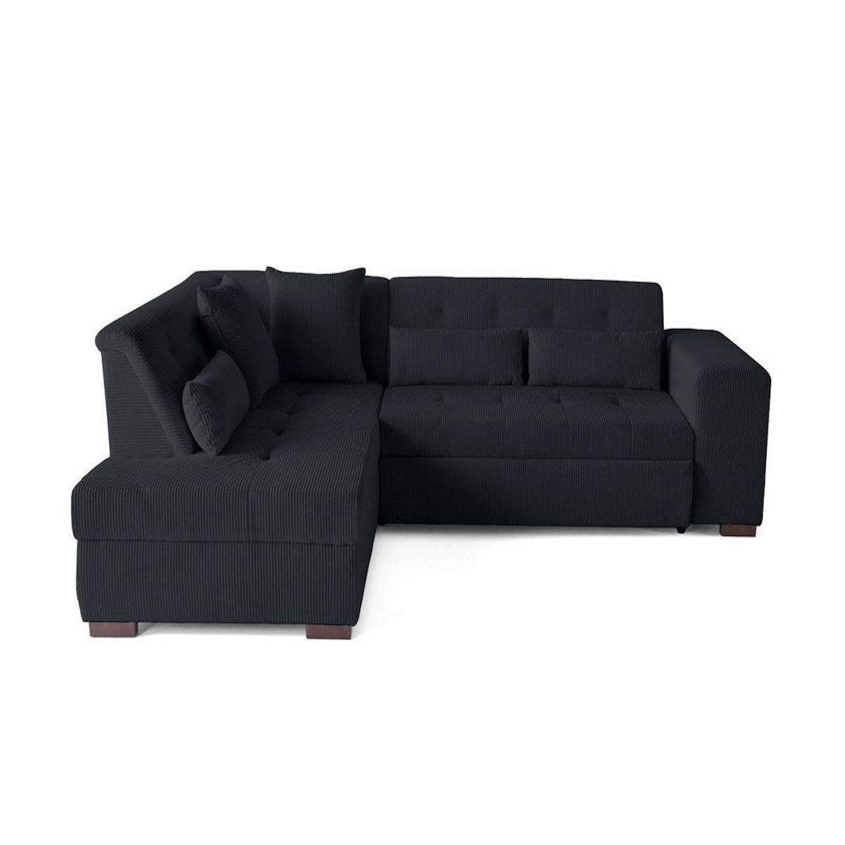 LISA DESIGN Vermont - canapé d'angle gauche - 5 places - convertible - en velours côtelé