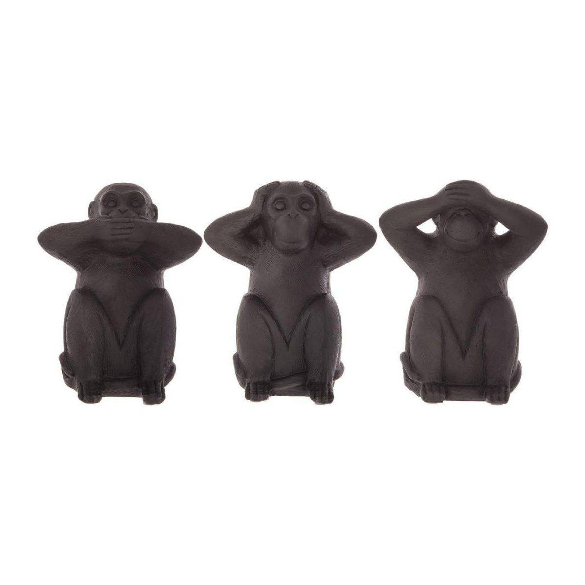 ATMOSPHERA Lot de 3 statues singes  sagesse  24cm noir