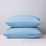 DODO Lot de 2 Taies d'oreiller 2 en 1 - Alèse absorbante intégrée - Coloris Givre. Coloris disponibles : Bleu