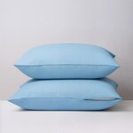 DODO Lot de 2 Taies d'oreiller 2 en 1 - Alèse absorbante intégrée - Coloris Givre. Coloris disponibles : Bleu