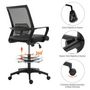 Voir la diapositive 5 : HOMCOM Fauteuil de bureau chaise de bureau assise haute réglable dim. 64L x 59l x 104-124H cm pivotant 360° maille respirante noir