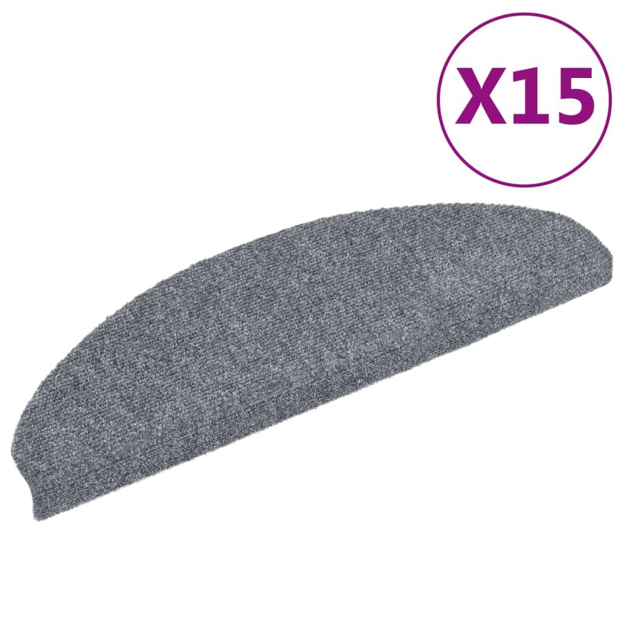 Voir la diapositive 2 : VIDAXL Tapis d'escalier auto-adhesif 15 pcs 65 x 21 x 4 cm Gris clair