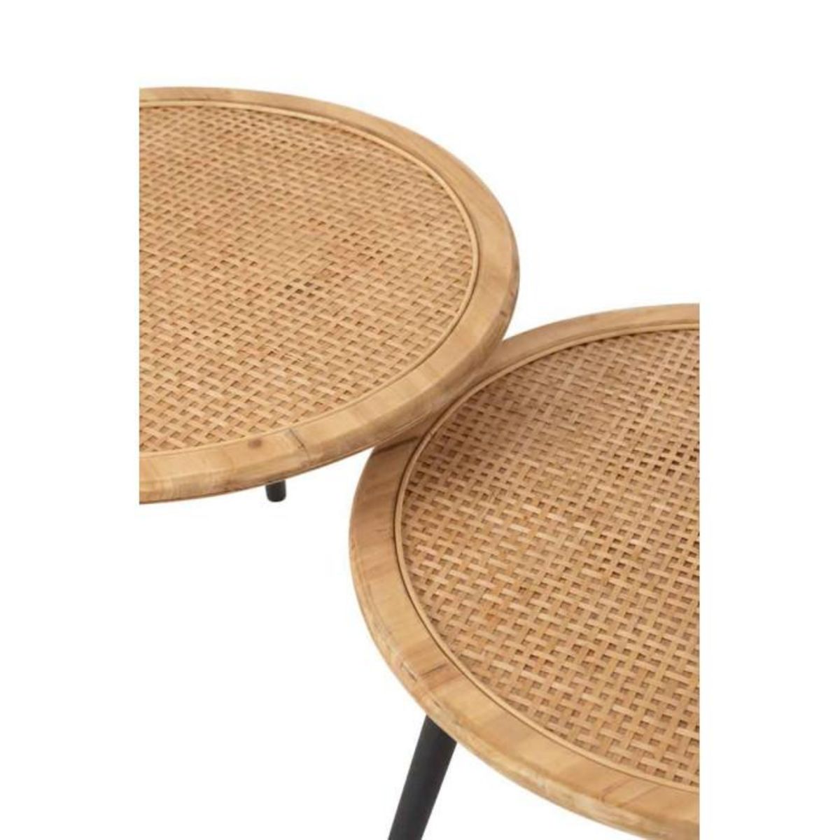 Paris Prix Lot de 2 Tables d'Appoint  Fernando  68cm Naturel