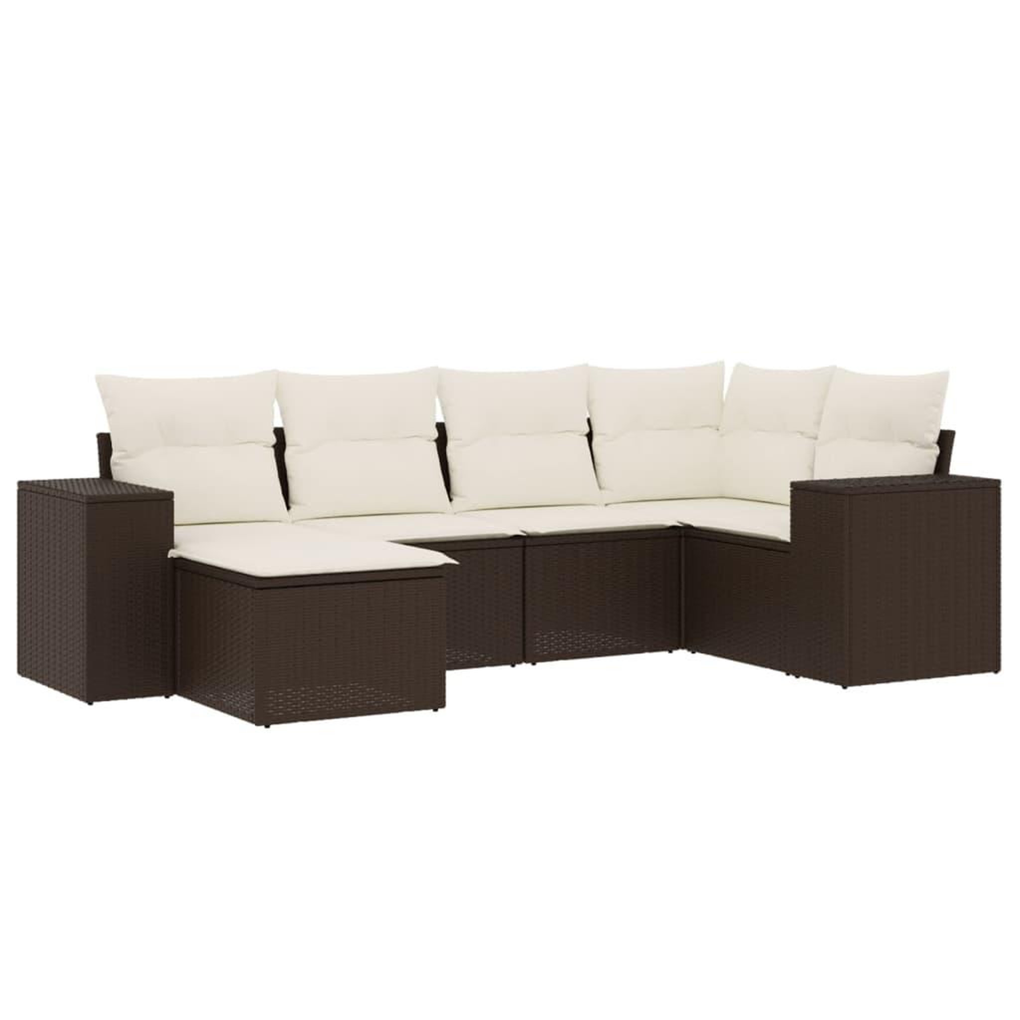 Voir la diapositive 2 : VIDAXL Salon de jardin avec coussins 6 pcs marron resine tressee