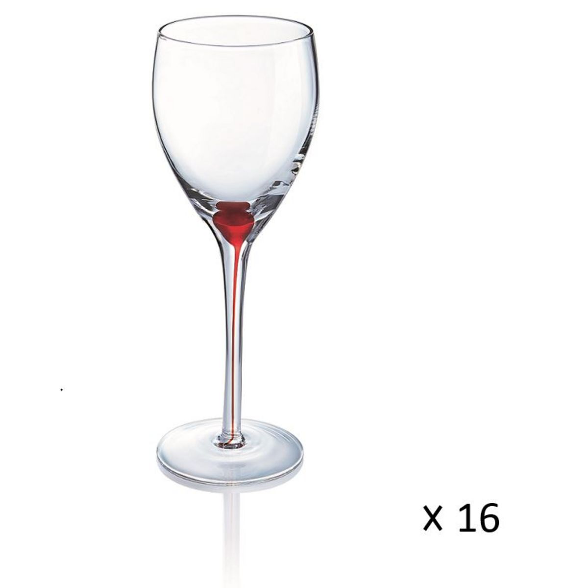 LUMINARC Lot de 16 verres à pied 27 cl DRIP ROUGE           