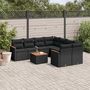 Voir la diapositive 1 : VIDAXL Salon de jardin 9 pcs avec coussins noir resine tressee