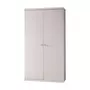 Vipack Lit 90x200 - Chevet 1 porte - Armoire 2 portes - Bureau et Bibliothèque Robin - Blanc