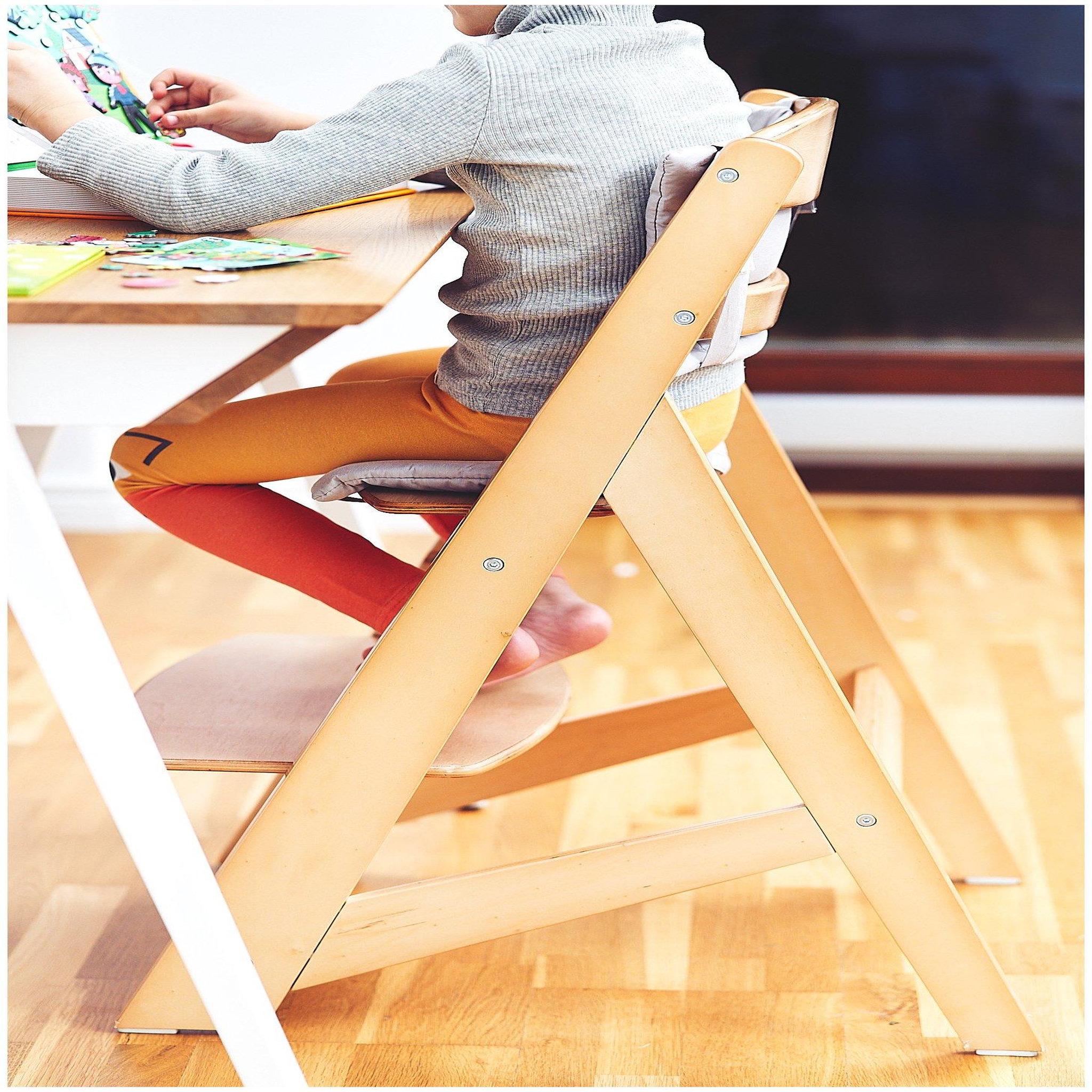 Voir la diapositive 4 : MOBY SYSTEM Chaise haute bébé +6 mois évolutive, 12 réglages du siège, table amovible, coussins ceinture 3 points