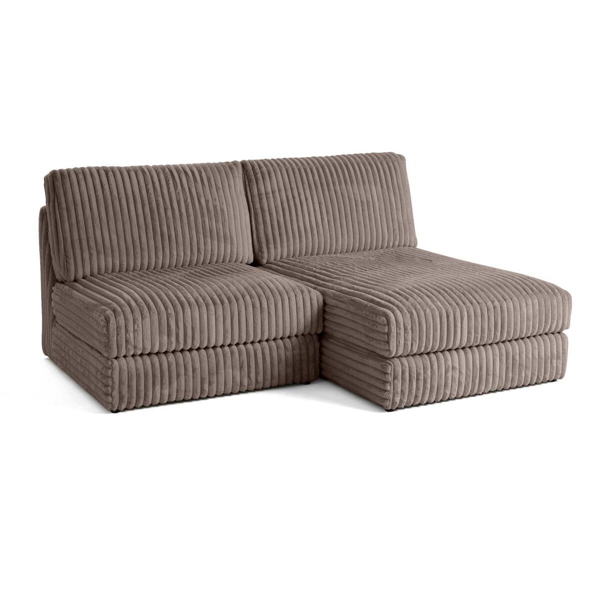 LISA DESIGN Jasper - canapé d'angle modulable 3 places - en fausse fourrure côtelée