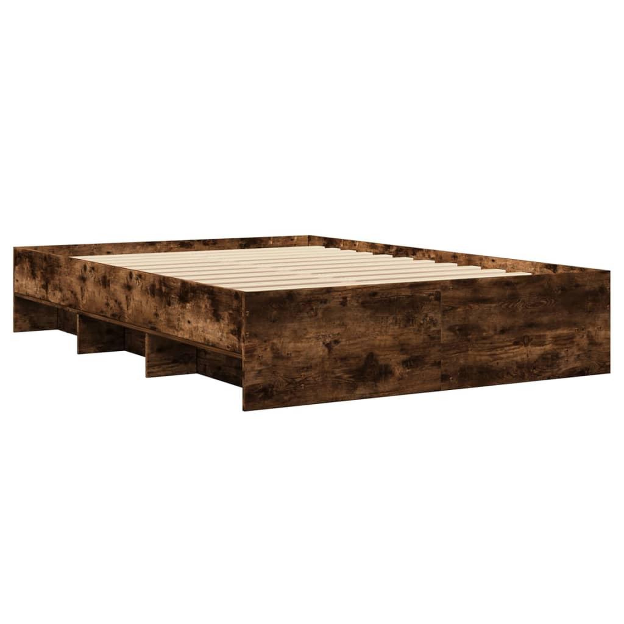 Voir la diapositive 4 : VIDAXL Cadre de lit sans matelas chene fume 120x200 cm bois ingenierie