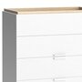 Terre de Nuit Commode 5 tiroirs en bois blanc et imitation chêne - CO17010