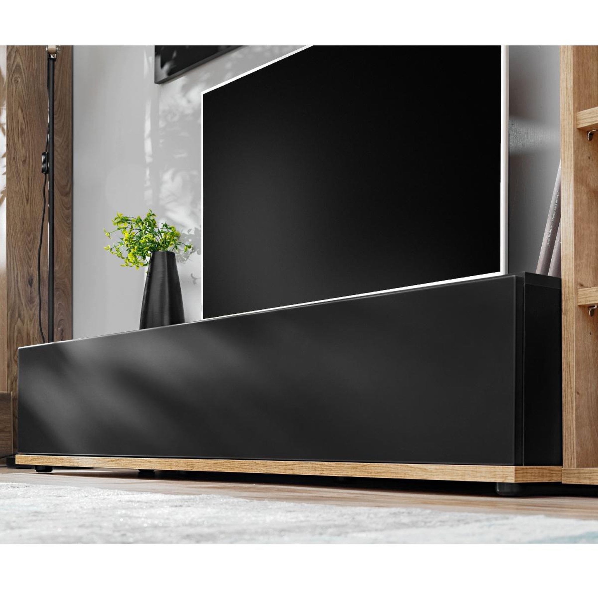 Voir la diapositive 6 : JLC KREATION Ensemble tv mural moderne bois et noir kozy