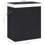 Voir la diapositive 6 : VIDAXL Panier a linge avec une seule section bambou noir 83 L