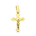 L'ATELIER D'AZUR Pendentif  - Médaille Christ sur la Croix Or 18 Carats 750 Jaune - Chaine Offerte