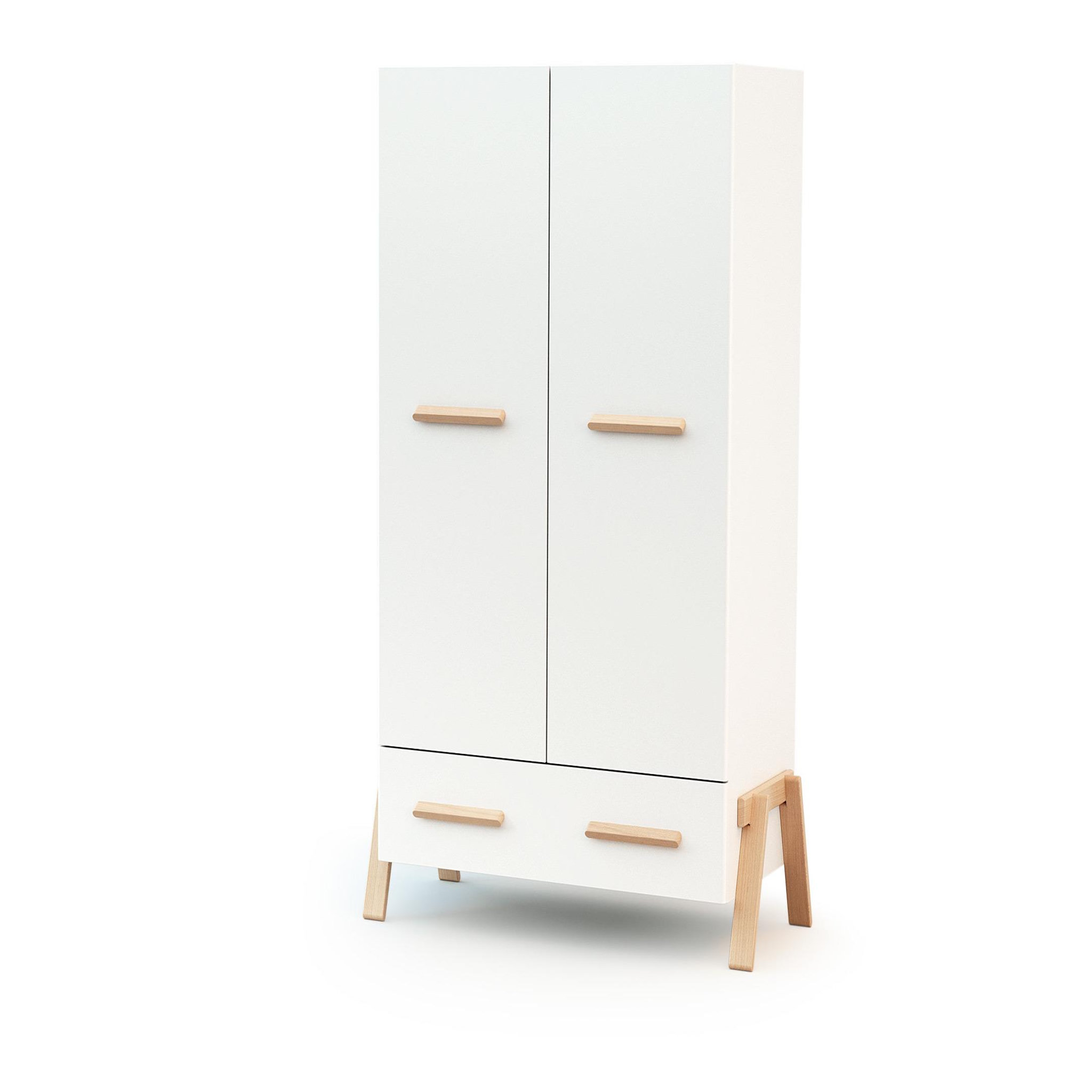 Voir la diapositive 4 : AT4 Chambre bébé lit, commode à langer 3 tiroirs et armoire canaille bois