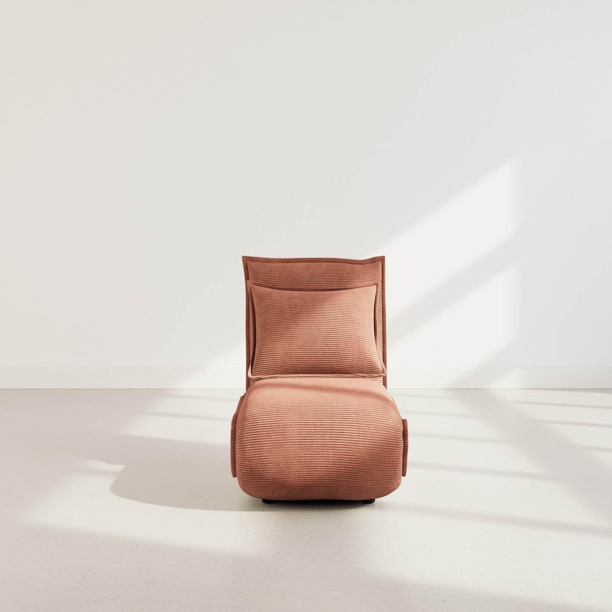 Voir la diapositive 5 : BEST MOBILIER Candice - banquette 1 place convertible clic-clac en velours côtelé