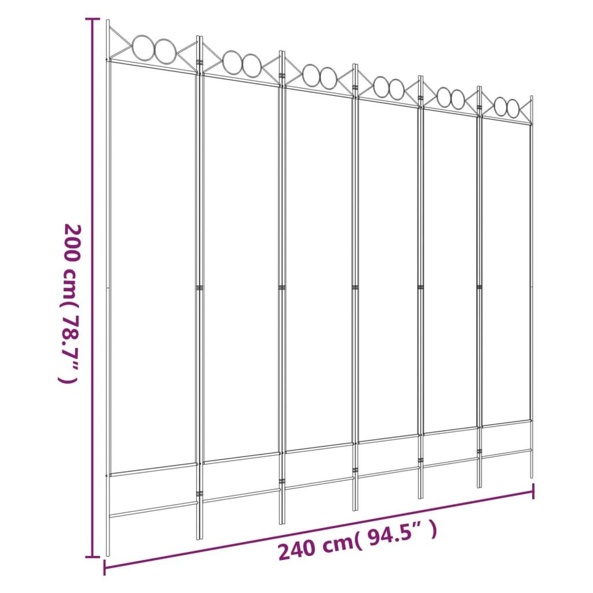Voir la diapositive 6 : VIDAXL Cloison de separation 6 panneaux marron 240x200 cm tissu